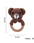 Brown Teddy Bear Crochet Animal Rattles handmade