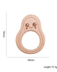 Wooden Teethers - Animal Shaped Baby Teething Toys Avocado
