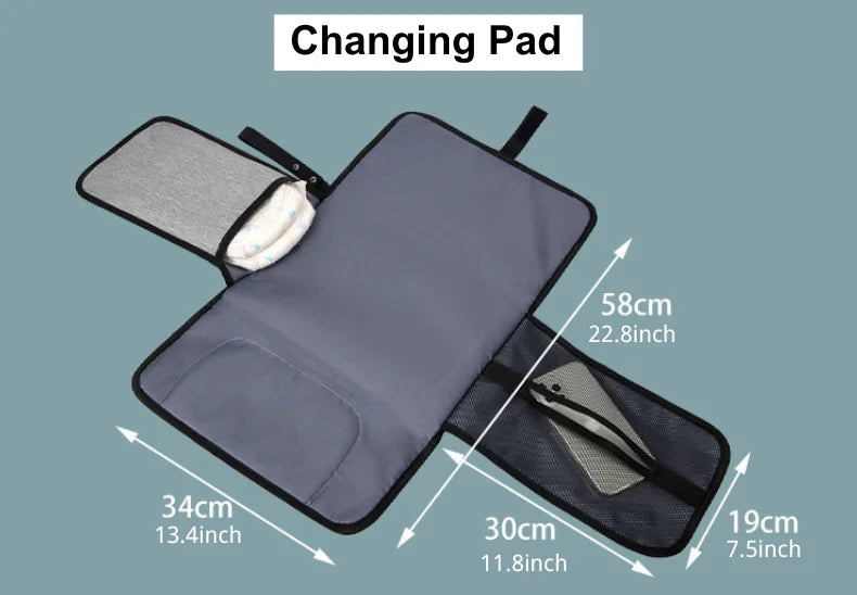 3-in-1 Unisex Nappy Bag Backpack with Foldable Changing Pad Diaper Wet Bags Baby Stork 