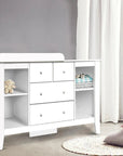 Baby Changing Table & Diaper Station with Drawers | Nursery Storage Cabinet