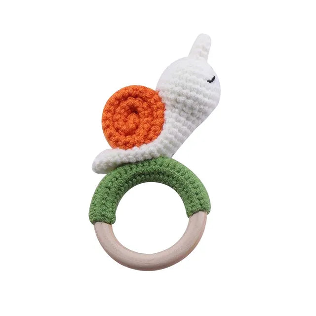 Cute Snail Crochet Animal Rattles handmade