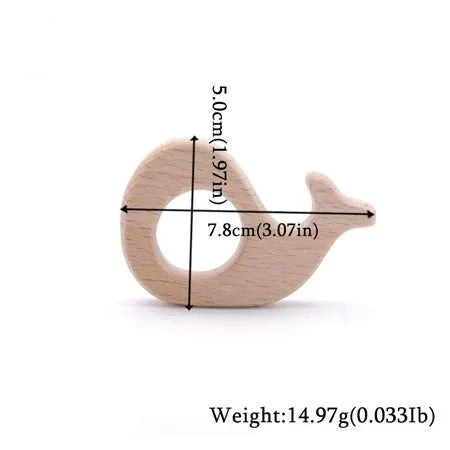 Wooden Teethers - Animal Shaped Baby Teething Toys Whale