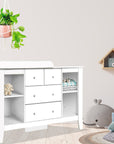 Baby Changing Table & Diaper Station with Drawers | Nursery Storage Cabinet