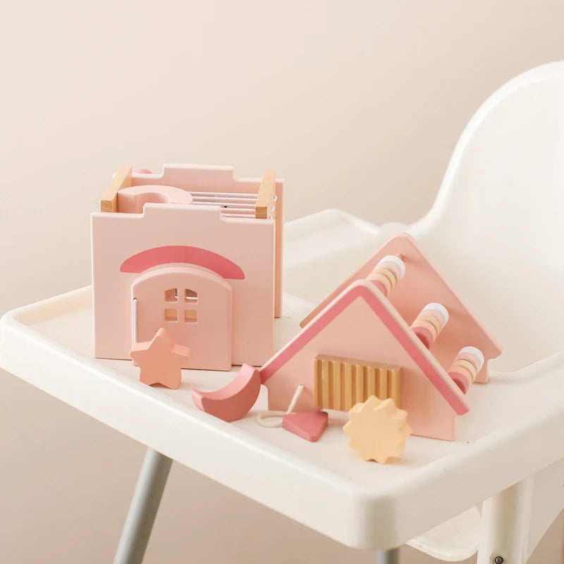 5 in 1 Pink House Busy Cube Baby Toys & Activity Equipment Storkke 