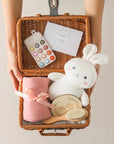 5pc Newborn Baby Gift Box Set - Elegant and Thoughtful Baby Essentials and Toy Baby Gift Sets Baby Stork Rabbit Set 