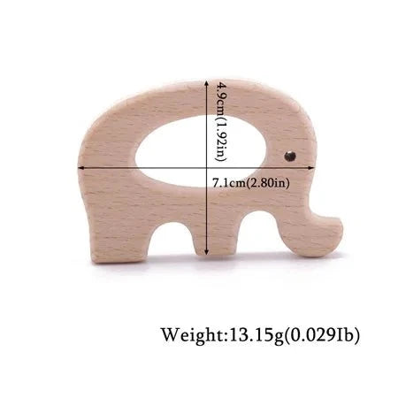 Wooden Teethers - Animal Shaped Baby Teething Toys elephant