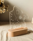 Personalised Name Acrylic Night Light - 12 Fun Designs