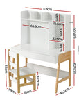 2PCS Kids Study Desk & Chair Set | Storage Activity Table with Drawers