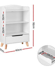 Kids Bookshelf 3 Tiers Storage Children Bookcase Toys Organiser Drawer