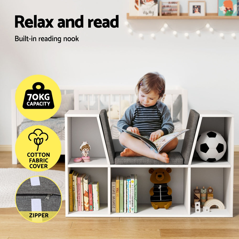 Kids Bookshelf Bookcase Toys Box Shelves Storage Cabinet Container Children Organiser