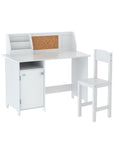 Kids Study Desk & Chair Set | Storage Cabinet & Corkboard Organiser