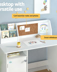 Kids Study Desk & Chair Set | Storage Cabinet & Corkboard Organiser