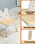 3PCS Kids Table and Chairs Set Activity Desk Chalkboard Toy Hidden Storage