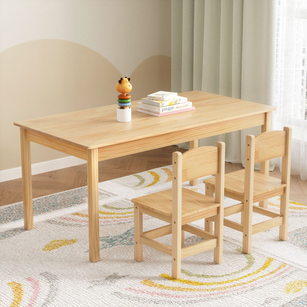 Toddler & Kids Table and 2 Chairs Set Pinewood - ideal Desk