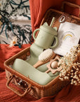 Elegant Vintage-Inspired Baby Gifting Basket Set in Mint