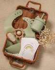 Elegant Vintage-Inspired Baby Gifting Basket Set in Mint