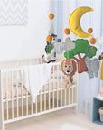 Baby Nursery Mobile - Soft Felt Jungle Safari Zoo Animals