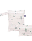 2pcs Cute Travel Wet Dry Bag Set - Waterproof & Portable for Beach, Pool, Nappies, and more cactus 