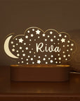 Personalised Name Acrylic Night Light - 12 Fun Designs