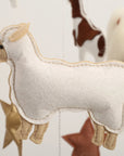 Neutral & Gold Farm Animals Felt Mobile | Handmade Nursery Mobile