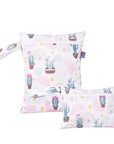 2pcs Cute Travel Wet Dry Bag Set - Waterproof & Portable for Beach, Pool, Nappies, and more Cactus