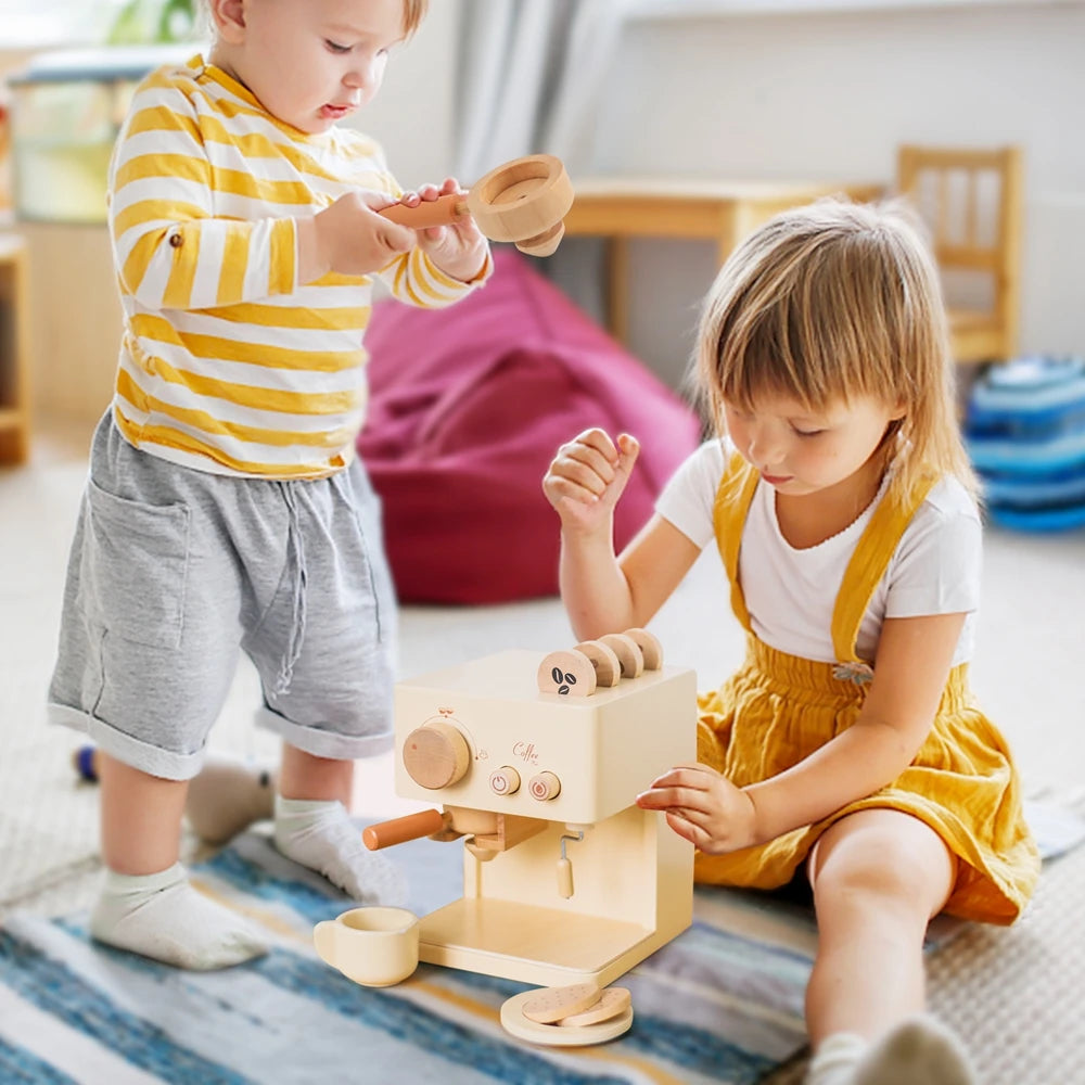 Wooden Toddler Play Coffee Machine