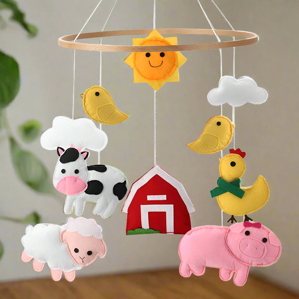 Barnyard Animals Felt Mobile - Handmade Nursery Decor