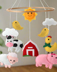 Barnyard Animals Felt Mobile - Handmade Nursery Decor