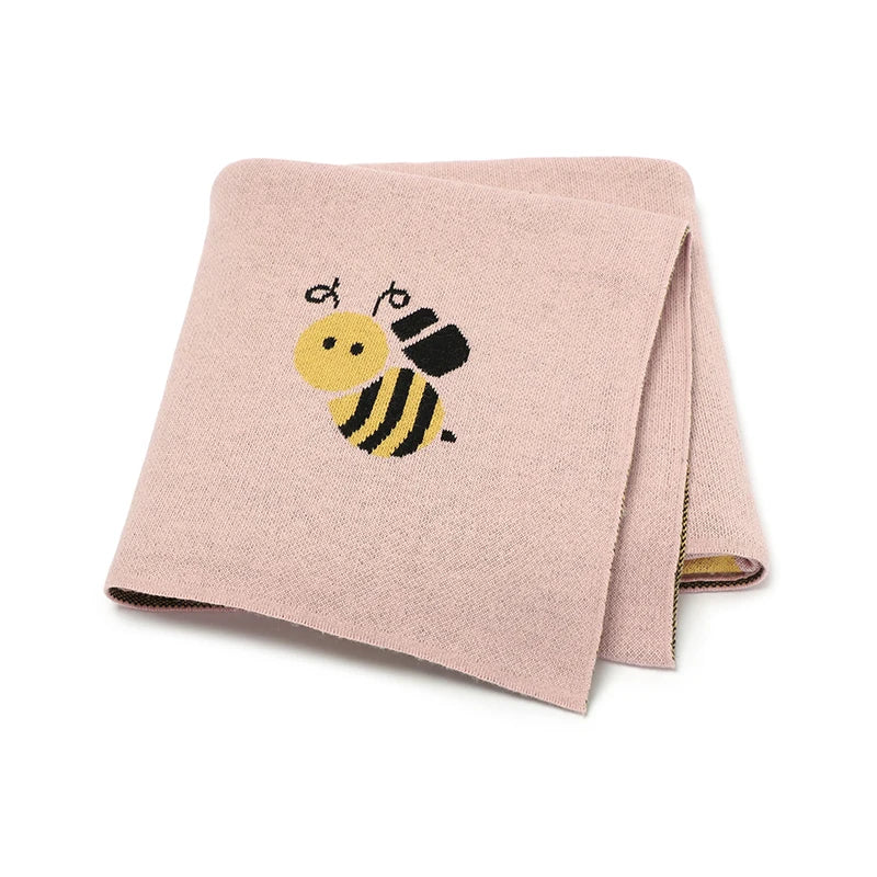 43786439065652Soft Knit Busy Bee Baby Blanket | 100% Cotton, 70x90cm