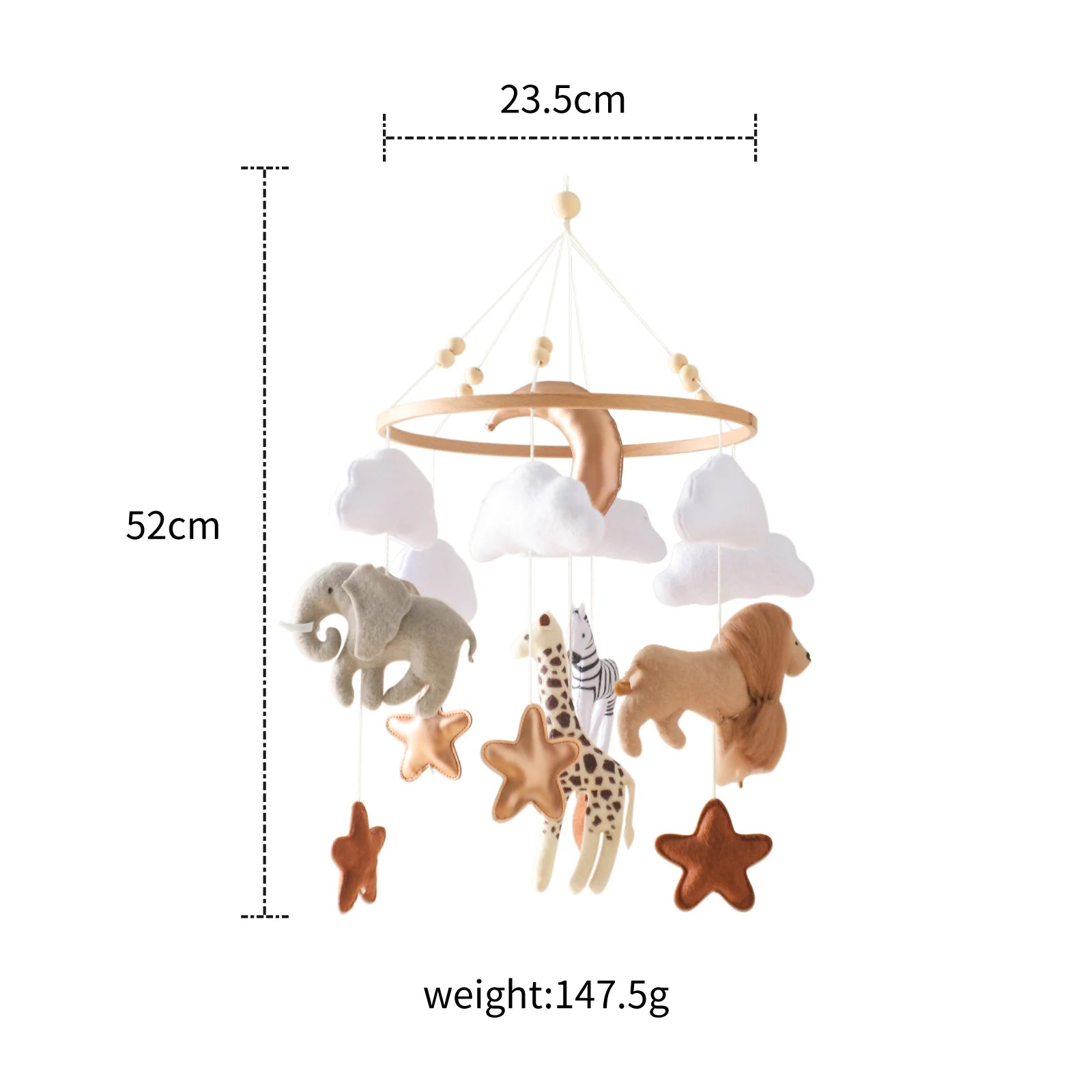 Animal Kingdom Safari Nursery Mobile size chart