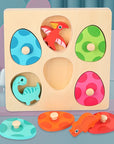 Wooden 3D Dinosaur Egg Multi-Layer Puzzle Toddler Colour Sorting Game