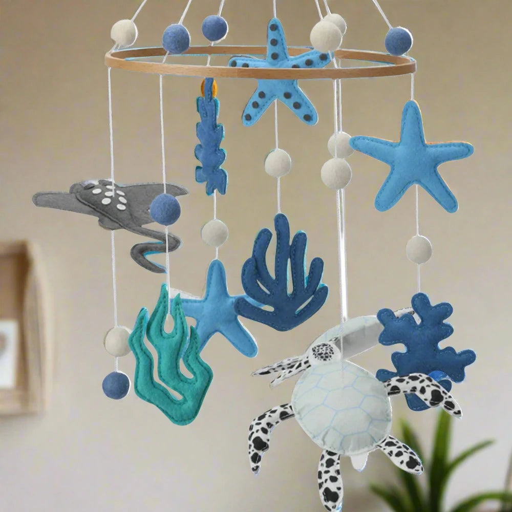 Under The Sea Felt Baby Mobile - Ocean Turtles & Ray 