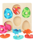 Wooden 3D Dinosaur Egg Multi-Layer Puzzle Toddler Colour Sorting Game