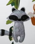 Woodland Felt Baby Nursery Mobile - Forest Animals Crib Cot Mobile Raccoon 