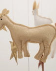 Neutral & Gold Farm Animals Felt Mobile | Handmade Nursery Mobile