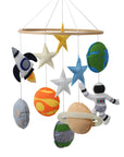 Space Nursery Mobile | Solar System Baby Crib Mobile with Felt Astronaut & Spaceship | Perfect Baby Shower Gift