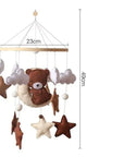 Bear Cuddling the Moon & Night Sky Felt Nursery Mobile