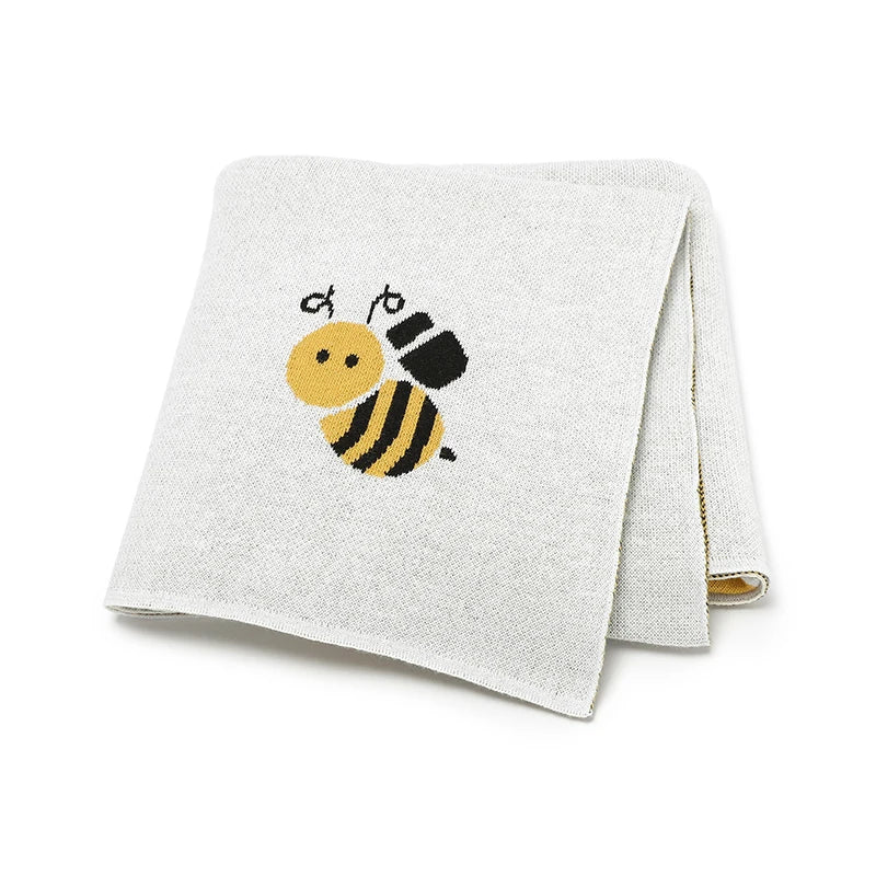 43786439098420Soft Knit Busy Bee Baby Blanket | 100% Cotton, 70x90cm