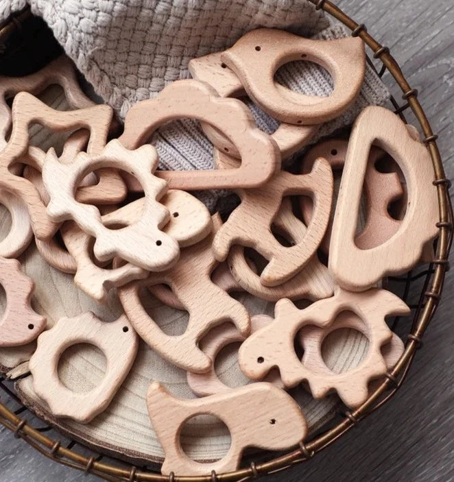 Wooden Teethers - Animal Shaped Baby Teething Toys