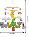 Baby Nursery Mobile - Soft Felt Jungle Safari Zoo Animals