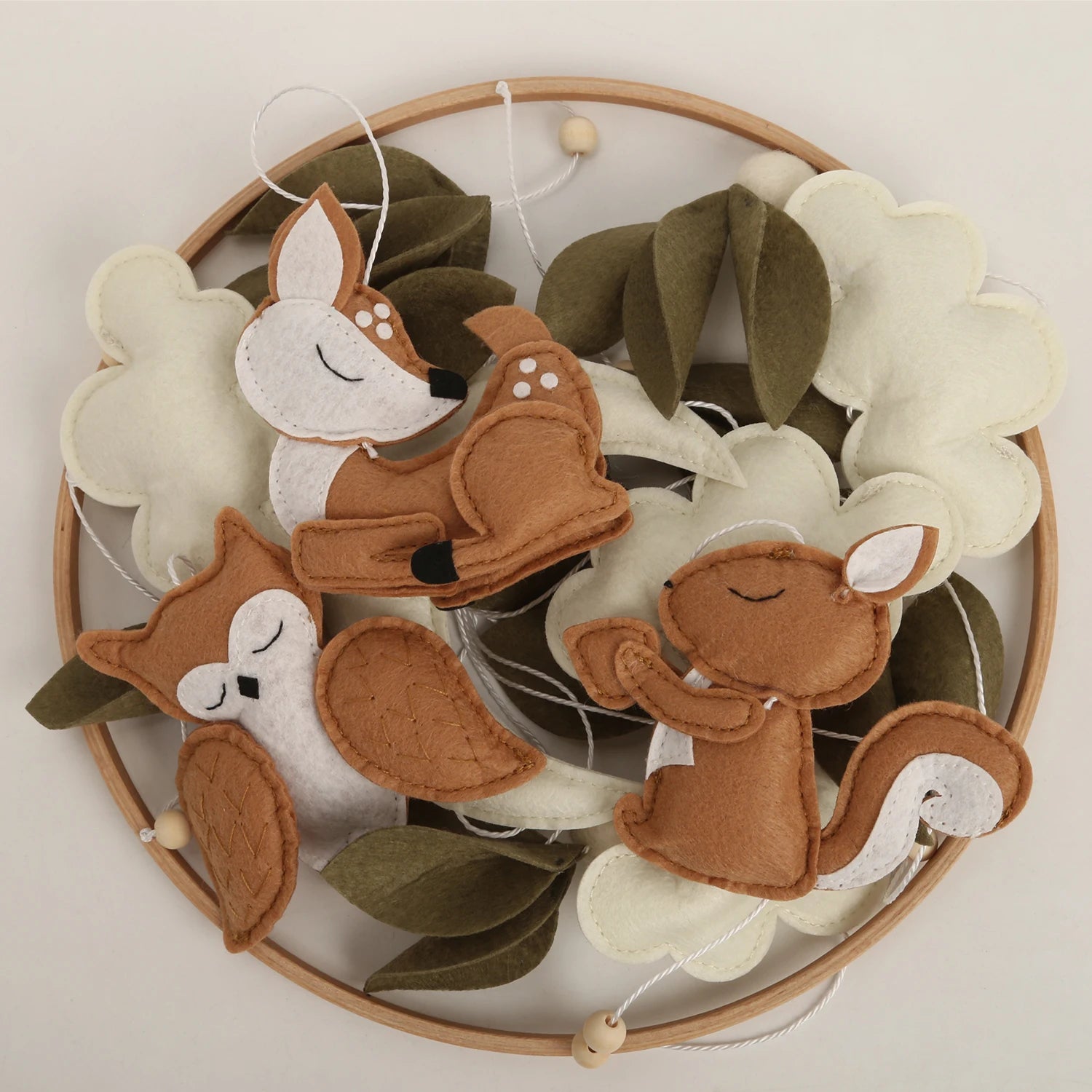 Woodland Baby Mobile – Forest Animal Crib Mobile with Squirrel, Owl & Deer