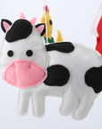 Barnyard Animals Felt Mobile - Handmade Nursery Decor - felt cow