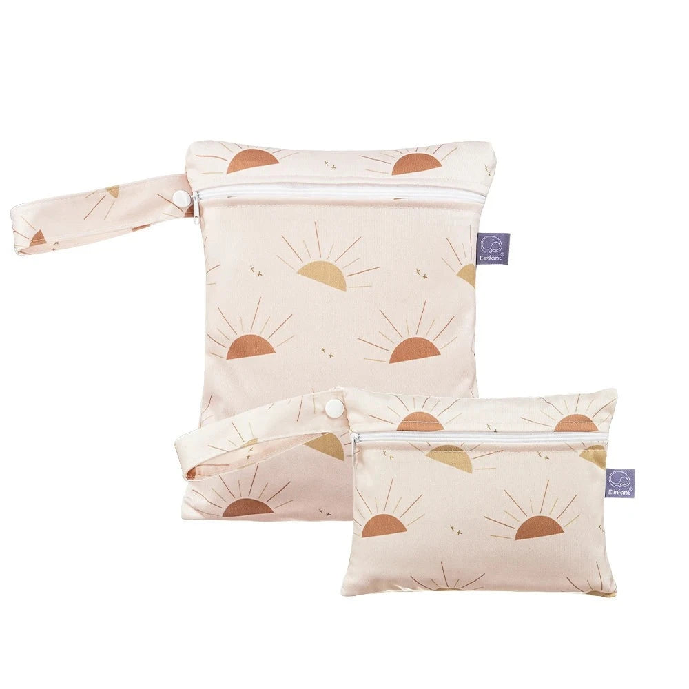 Sunrise in summer 2pcs Cute Travel Wet Dry Bag Set - Waterproof &amp; Portable for Beach, Pool, Nappies, and more