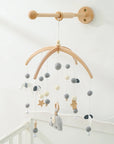 Wall Mounted Baby Mobile Cot Arm - Natural Beechwood Nursery Accessory