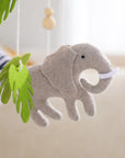 Safari Adventure Nursery Mobile with Felt Animal Highlighting Elephant