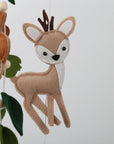 Woodland Felt Baby Nursery Mobile - Forest Animals Crib Cot Mobile Deer close up