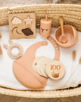 Luxury 8-Piece Baby Gift Set | Silicone Tableware, Wooden Toys & Monthly Milestone Cards