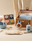 Luxury 8-Piece Baby Gift Set | Silicone Tableware, Wooden Toys & Monthly Milestone Cards