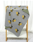 Soft Knit Busy Bee Baby Blanket | 100% Cotton, 70x90cm