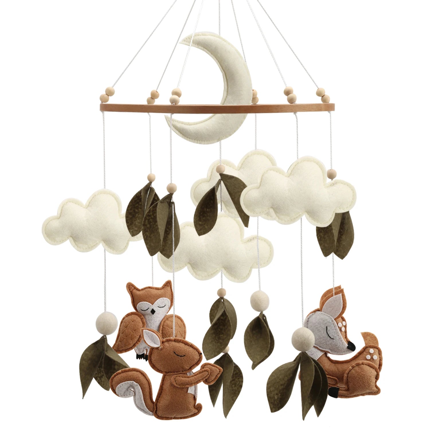 Woodland Baby Mobile – Forest Animal Crib Mobile with Squirrel, Owl & Deer